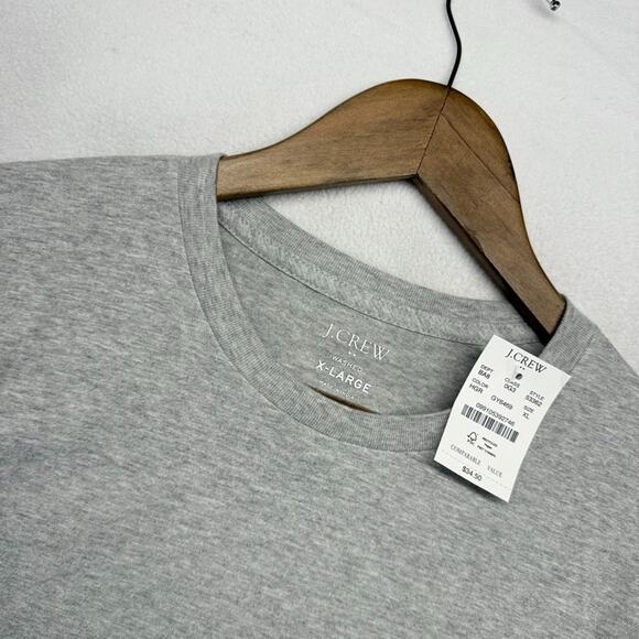 J Crew Shirt Men's XL Gray Blank Washed Lightweight Casual Lounge Flex Crew NEW - Picture 1 of 6